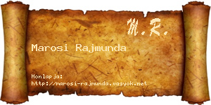 Marosi Rajmunda névjegykártya